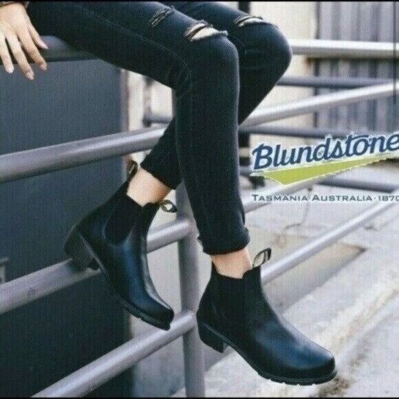 Blundstone BL 1671 SERIES Heeled Chelsea Boot Black Leather Women AU 5.5 US 8.5 - Picture 1 of 10